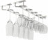 Wallniture Brix Wine Glass Holder Under Cabinet Organizer for Kitchen Organization and Storage Chrome Finish 17 Inch Set of 2