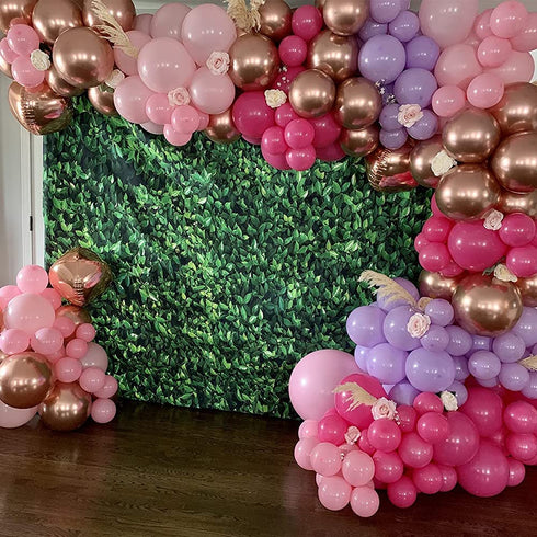 GIHOO Hot Pink Balloon Garland Arch Kit, 140Pcs Pink Rose Gold Chrome Balloons for Birthday Wedding Party Balloons Decorations, Baby Shower Decorations for Girl