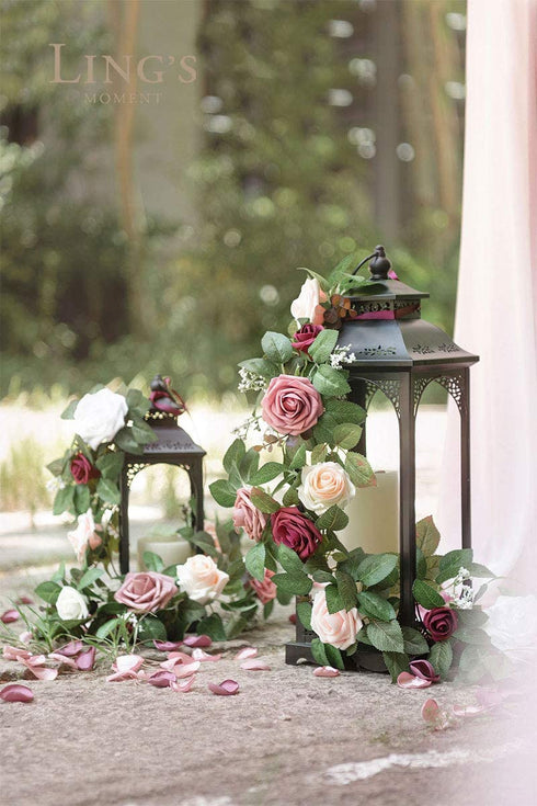 Ling's moment Silk Rose Petals 400PCS Dusty Rose Artificial Flowers Petals Flower Girl Scatter Petals for Wedding Table Centerpieces Aisle Confetti Party Favors Decoration