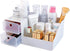 Clear Makeup Organizer for Vanity, Desk Cosmetics Organizer with Drawers for Lipsticks, Lotions, Jewelry, Nail Care, Skincare, Ideal for Dresser, Bedroom and Bathroom Countertops-White