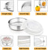 8-inch Cake Pan with Lid Set (3 Pans + 3 Lids), P&P CHEF Stainless Steel Round Baking Pan for Picnic Wedding Birthday, Leakproof Pan & Raised Plastic Lid, Healthy & Non-toxic, Dishwasher Safe