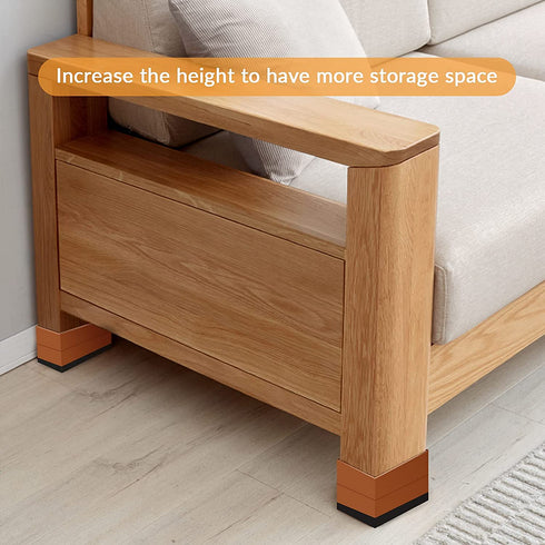 Ronyme Bed Risers or Adjustable Furniture Risers -8, 5 or 3 Inches Stackable Heavy Duty Risers for Soft,Bed,Table and Chair Supports up to 1300 lbs (4 Pack,Brown)