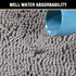 Bath Mats for Bathroom Non Slip Luxury Chenille Ultra Soft Bath Rugs 24x36 Absorbent Non Skid Shaggy Rugs Washable Dry Fast Plush Area Carpet Mats for Indoor, Bath Room, Tub - Grey