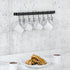 Tibres - Utensil Rack with Kitchen Hooks for Hanging Spatulas Measuring Spoons Tools - Kitchen Utensil Hanger - Wall Mounted Utensil Rack Holder with Hooks - Kitchen Rail Organizer - Black