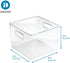 iDesign 71230 Plastic Bin, Kitchen Storage Organizer for Refrigerator, Freezer and Pantry, 8" x 8" x 6", BPA-Free, Medium, Clear