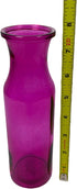 Becky's Bundles Set of 2 Pink Translucent 7.75" Glass Milk Bottle Vases with Bonus Flower Petals and Silver/Pink Ribbons