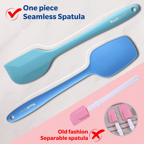 Wanbasion Multicolour Dark 5 Piece Silicone Spatula Set Heat Resistant, Kitchen Silicone Spatula Utensil Set, Rubber Spatulas for Nonstick Cookware for Cooking Baking Mixing