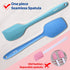 Wanbasion Multicolour Dark 5 Piece Silicone Spatula Set Heat Resistant, Kitchen Silicone Spatula Utensil Set, Rubber Spatulas for Nonstick Cookware for Cooking Baking Mixing