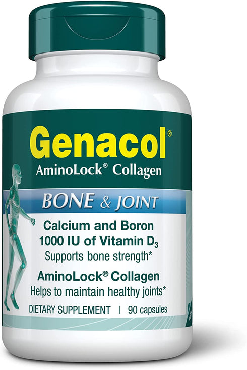 Genacol Bone Health and Joint Support Supplement with Calcium, Boron, Magnesium, Vitamin D3 & Hydrolyzed Collagen | Bone and Joint Supplements for Women and Men (90 Capsules)