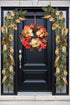 RED DECO Christmas Wreath for Front Door - 20 Inch Red Magnolia with 3 Gold Flowers, Holiday Wreaths for Home Farmhouse Indoor Outdoor Windows Wall Decor(Red)
