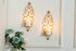Sziqiqi Iron Wall Candle Sconce Holder Set of 2 Hanging Wall Mounted Pillar Candle Sconces Holder, Wall Sconces Decor for Bedroom Dining Room, Gold