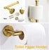 Nolimas 3-Pieces Brushed Gold Bathroom Hardware Set SUS304 Stainless Steel Round Wall Mounted Includes 12" Hand Towel Bar,Toilet Paper Holder,Robe Towel Hooks,Bathroom Accessories Kit
