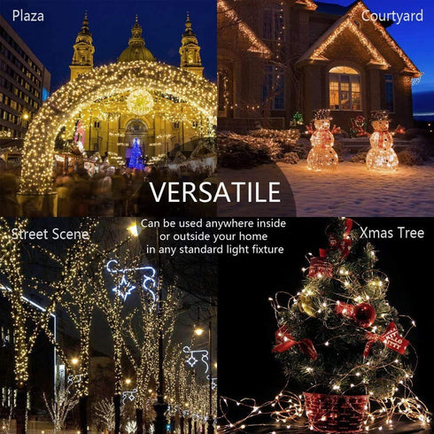 Solar Christmas Lights Outdoor Waterproof ,2 Pack Solar String Lights 72 Ft 8 Modes 200 LED Fairy Solar Lights for Party Wedding Patio Garden Christmas Xmas Tree Decor (Warm White)