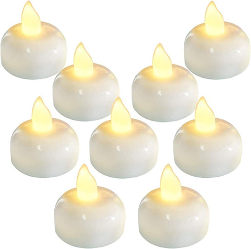 Homemory 24 Pack Waterproof Flameless Floating Tealights, Warm White Battery Flickering LED Tea Lights Candles - Wedding, Party, Centerpiece, Pool & SPA