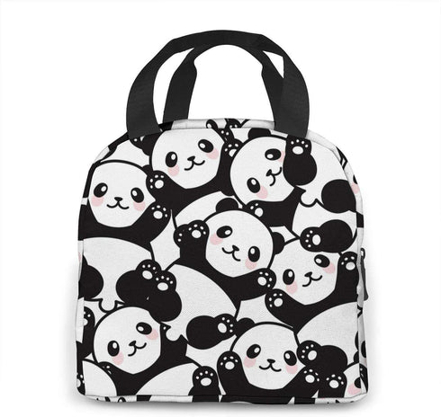 MSGUIDE Cute Panda Insulated Lunch Bag Leakproof Cooler Lunch Box for Men Women Adult - Reusable Thermal Tote Bag for Office Work School Picnic Beach