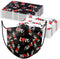 60PCS Disposable Fashion Face Masks Love Heart Print Valentine's Day Stylish Gift Unisex 3-Ply Covering Individually Packed for Adult Man Women