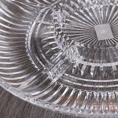 Yesland 12-3/8 Inches Snack Serving Tray Set with Lid, Acrylic Appetizers/Food Tray with 6 Sections for Parties, Holidays, Family Dinner