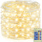 Decute 300 LED Fairy String Lights Warm White Christmas Lights Remote Control, 99ft Silver Wire Firefly Lights Starry Light for DIY Christmas Tree Costume Wedding Party Table Centerpiece Decor