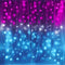 Pink Teal Blue Ombre Curtain Lights for Teen Girls Room Waterfall Led String Lights Hanging Fairy Lights Mermaid Nursery Kids Teen Room Bedroom Wall Window Decoration (Pink & Turquoise)