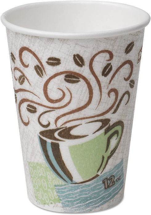 Dixie Hot Cups, Paper, 12oz, Coffee Dreams Design, 50/Pack