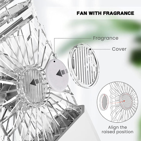 Mini Handheld Fan Rechargeable, Portable Retractable 3 Speeds with Fragrance, LIGHTDESIRE Personal Fans Small Handheld Battery Operated Desk Electric Fan for Travel Home Office School Queue Makeup Fan (White)