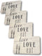 Home Designs Placemats Set of 4 - Beautifully Designed Polypropylene Sturdy Plastic 17.5" x 11.5" (Set of 4 - Live Love Eat (Fork & Knife) Placemats)