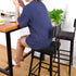 baibu 12 Inches Non Slip Stool Cushion Square, Soft Bar Stool Cushion with Ties Memory Foam Square Seat Cushion for Stackable Kitchen Stools - One Pad Only, Black (12'' (30CM))