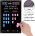 Baby Gender Reveal Board with Stand(12x17), 48 Boy Girl Voting Stickers, 1 Marker(erasable), He or She, Cast Your Vote Game for Guests, Gender Reveal Party Centerpiece Decorations, Chalkboard Design