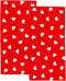 Vantaso Bath Hand Towels Set of 2 Valentine's Day Love Heart Red White Soft and Absorbent Washcloths Kitchen Hand Towel for Bathroom Hotel Gym Spa