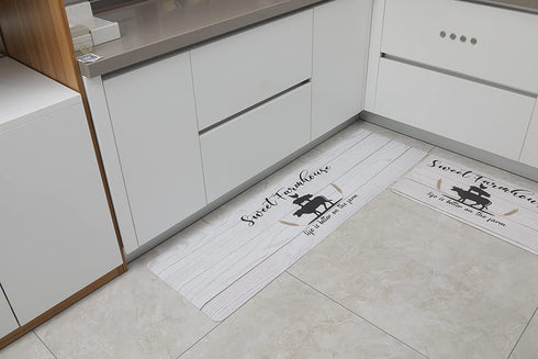 U'Artlines Kitchen Mat Cushioned Anti Fatigue Floor Mat Thick Waterproof Non-Slip Kitchen Rug Heavy Duty Comfort Standing Mat for Home,Office,Desk,Sink,Laundry (17''x28'', Offwhite)