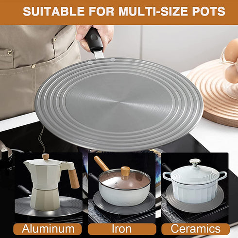 Heat Diffuser For Gas Stovetop Glass Cooktop,Upgrade Thickening Heat Diffuser Plate Fast Defrosting Tray Thawing Plate for Frozen Meat,Pot Protection for Kitchen, AHOUGER (9.4in)