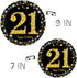 Trgowaul 21st Birthday Party Supplies - Black and Gold Disposable Paper Plates, Napkins, Cups, Tablecover Forks, Knives and Spoons for 24 Guests and Party Number Balloon Decorations Banner