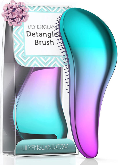 Detangling Brush. Detangler Hairbrush for Curly, Thick, Natural, Straight, Fine, Wet or Dry Hair for Women, Kids and Toddlers by Lily England (Ombre)