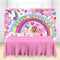 7x5ft girl dream sweet 16 pink party backdrop crazy big glitter happy birthday banner colorful happy cartoon unicorn puppy photo booth Studio Props Dessert Table Banner Party Supplies mural poster