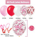 80 Pieces Valentines Day Balloons Party Decoration Supplies - Red Pink White Heart Balloons Kit for Valentines Wedding Engagement Party Decorations