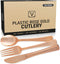 150 pcs Sturdy Rose Gold Silverware Set| Rose Gold Plastic Silverware for Black Tie Events, Wedding Receptions & Parties| Rose Gold Forks, Knives & Spoons| Disposable Rose Gold Cutlery With No Cleanup