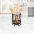 Spectrum Diversified Twist Round Holder & Kitchen Countertop Organizer Cooking Utensil Crock for Kitchen Organization & Storage, Cutlery & Flatware Caddy, Black
