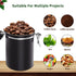 Coffee Canister- 20 Oz Flour Container With Date Tracking, Have With Carbon Dioxide Release Valve And Stainless Steel Spoon, Used To Store , Tea€?flour€?cereals And Coffee Beans. Black