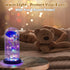 Feerory Galaxy Rose, Artificial Flower Rose in Glass Dome Unique Gift Set Ideas for Women Mom Wife Girlfriend on Mother's Day Birthday Wedding Anniversary- Purple