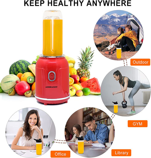 Personal Blender - Portable Professional Blender for Shakes and Smoothies, Four Sharp Blades, Coffee Grinder, Small Smoothie Maker for Home, Travel, Office, Gym, Outdoor