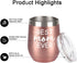 Gingprous Best Mom Ever Wine Tumbler with Lid and Straw, Mother's Day Birthday Gifts for Mom Mommy Mother, Stainless Steel Insulated Mom Wine Tumbler with Saying for Women (12 Oz, Rose Gold)