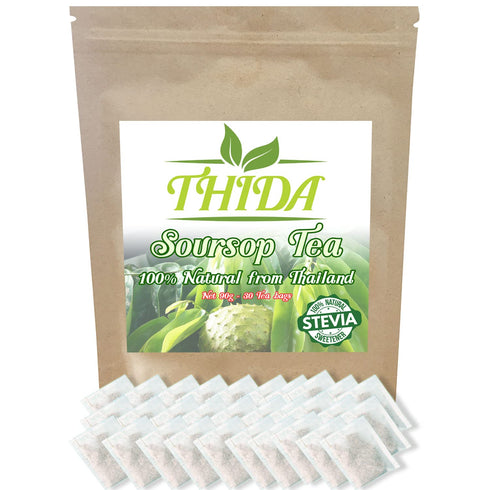 Soursop Tea 30 Bags | Soursop Leaves | Asian Herbal Life Tea From Guanabana Leaves | Graviola Soursop Fruit Tea Supply From Thailand