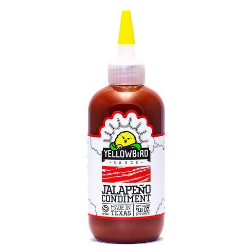 Jalapeno Hot Sauce by Yellowbird - Jalapeno Hot Sauce with Red Jalapeno Peppers, Carrots, Onions, and Garlic - Plant-Based, Gluten Free, Non-GMO Hot Pepper Sauce - Homegrown in Austin - 9.8 oz