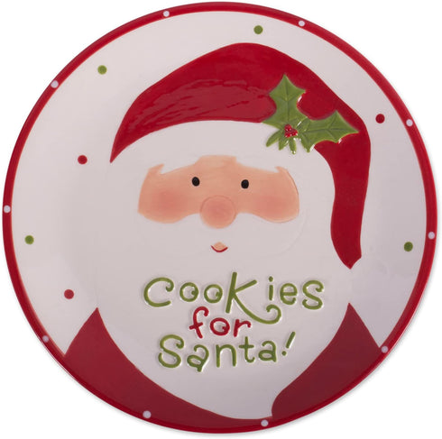 DII Winter Season Dishware Holiday Baking, Cookie Plate, 8.3x8.3", Santa