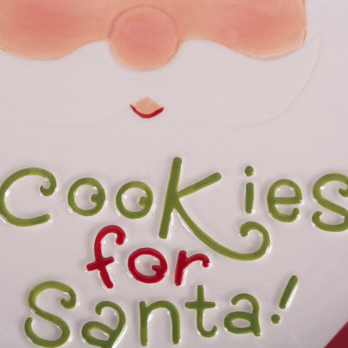 DII Winter Season Dishware Holiday Baking, Cookie Plate, 8.3x8.3", Santa
