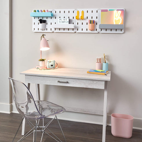 iDesign Cade BPA-Free Plastic Modular Hanging Pegboard Organizer Storage Shelf, 12.71" x 3.7" x 2.25", Aqua