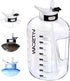 2.2L Half Gallon Water Bottle with Straw and Handle, 75 OZ Water Bottles BPA Free Leakproof Lids Motivational Time Marker Ounce Line Fitness Sports Water Bottle for Home Office Gym Reusable Water Jug