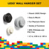 Room Copenhagen 40161733 Lego Wall Hanger Set, Black/Grey/White