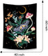 Fowocu Butterfly and Flower Vertical Tapestry Wall Hanging, Moon and Stars Floral Tapestries, Black Wildflower Aesthetic Tarot Wall Tapestry for Bedroom Dorm Living Room (Black, 44'' × 60'')