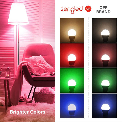 Sengled Zigbee Smart Bulb, Smart Hub Required, Works with SmartThings and Echo with built-in Hub, Voice Control with Alexa and Google Home, Color Changing 60W Equivalent A19 Alexa Light Bulb, 1 Pack